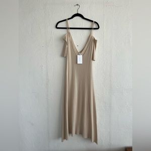 Brand new Ryan Roche exposed shoulder knit dress.